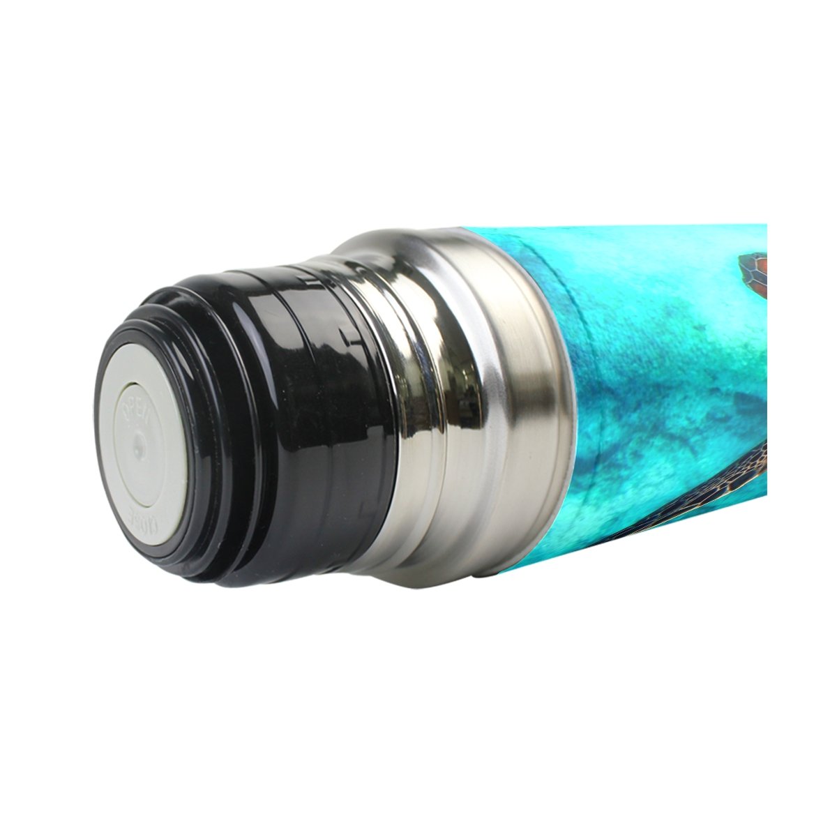 Cfpolar Tasse à Café Isotherme En Acier Inoxydable Avec Couvercle Et Paille - Motif Tortue De Mer - 591 Ml - Durable - Pour Boissons Froides Et Chaudes