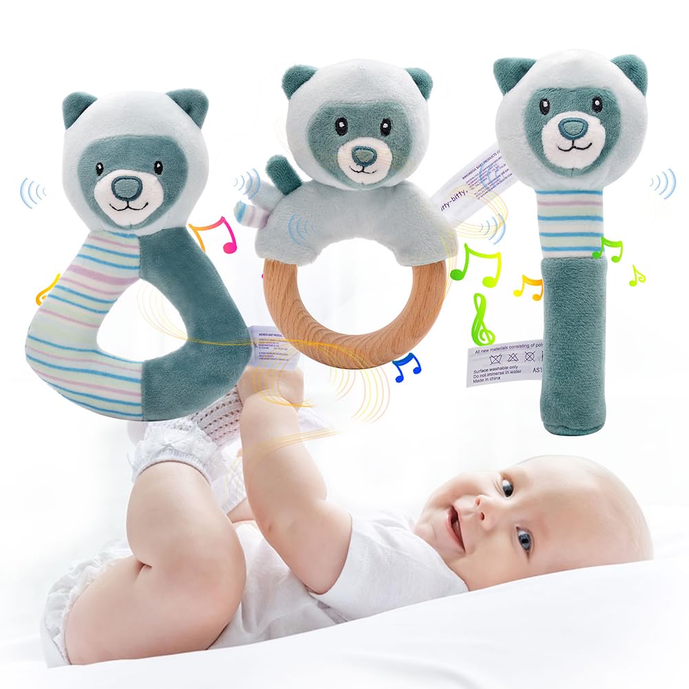 IttyBitty Baby Rattles 06 Months Soft Plush Rattles