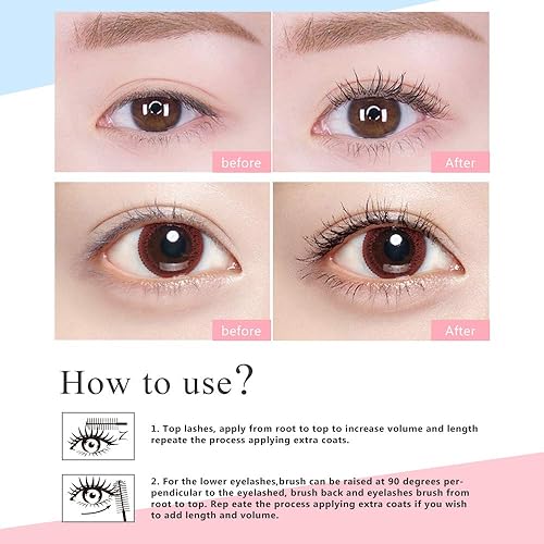 Miniatura 8 de Máscara de pestañas de fibra de seda 4D, natural, a prueba de manchas e impermeable, negro, engrosamiento que no se agrupa, pestañas más completas,