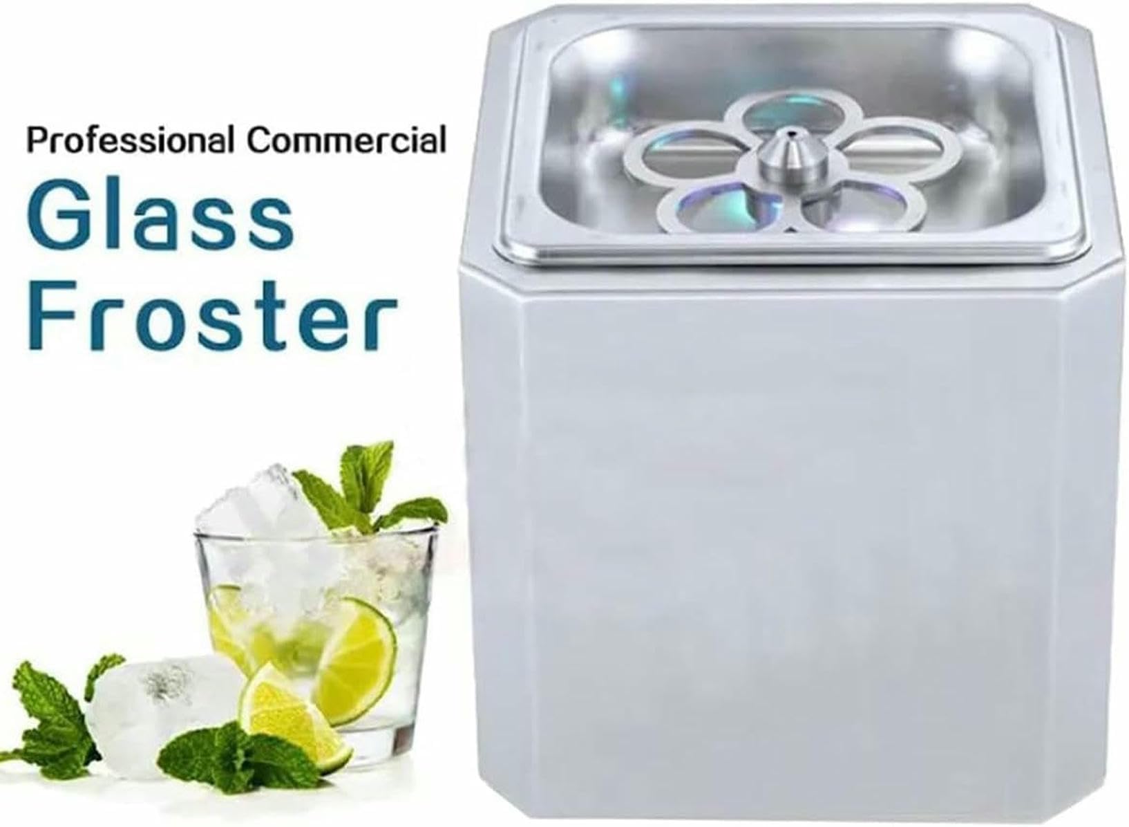Chiller De Vidrio, CO2 Glass Graster para Tazas Y Vasos, Enfriadores De Bebidas Instantáneas para Cóctel, Cerveza, Bebidas Mixtas, Enfriadores De Vidrio para Bar, Restaurante, Cocina