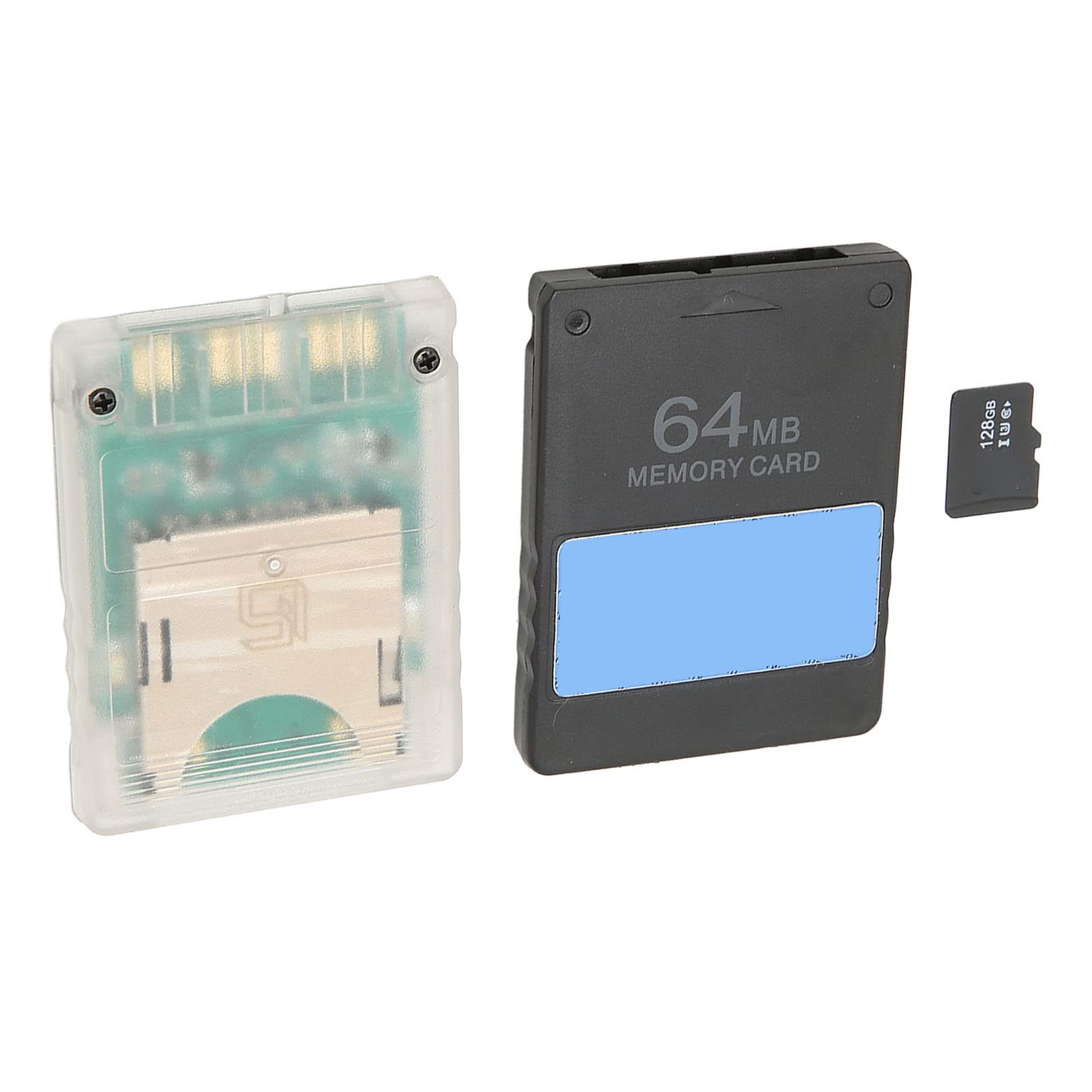 Adaptador de Lector de Tarjetas TF PS2 MX4SIO SIO2SD con Tarjeta TF 128G, Tarjeta de Memoria FMCB Gratis McBoot V1.966 64MB para Playstation2 All Game Console, Plug and Play (Consolas gordas)