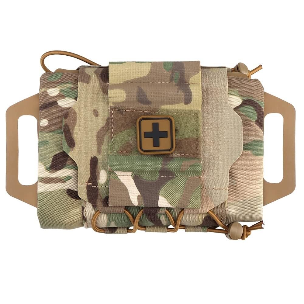 Bolsa Táctica Micro Med De Dos Piezas: Rollo Primeros Auxilios Despliegue Rápido con Portador MOLLE