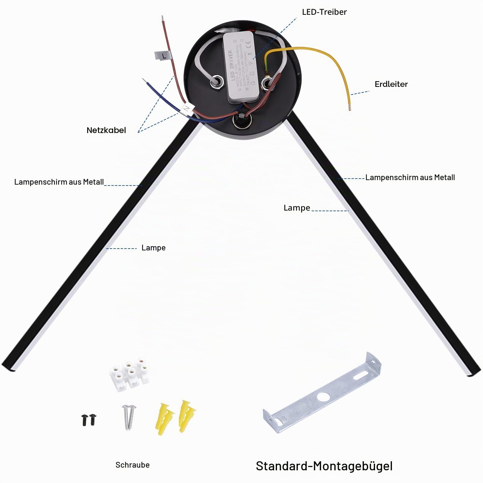 KAWELL 12W Moderne LED Wandleuchte mit Schalter Innen LED Wandlampe