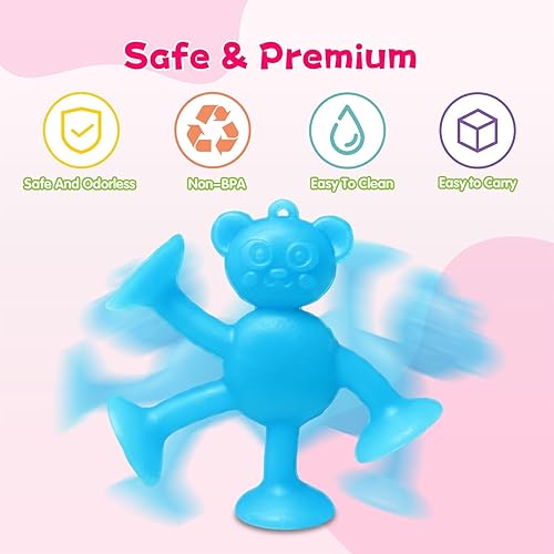 Miniatura 6 de Juguetes de baño con ventosas para niños pequeños de 3 años, 40 piezas de ventosas del alfabeto de animales, aprendizaje educativo de deletreo ABC