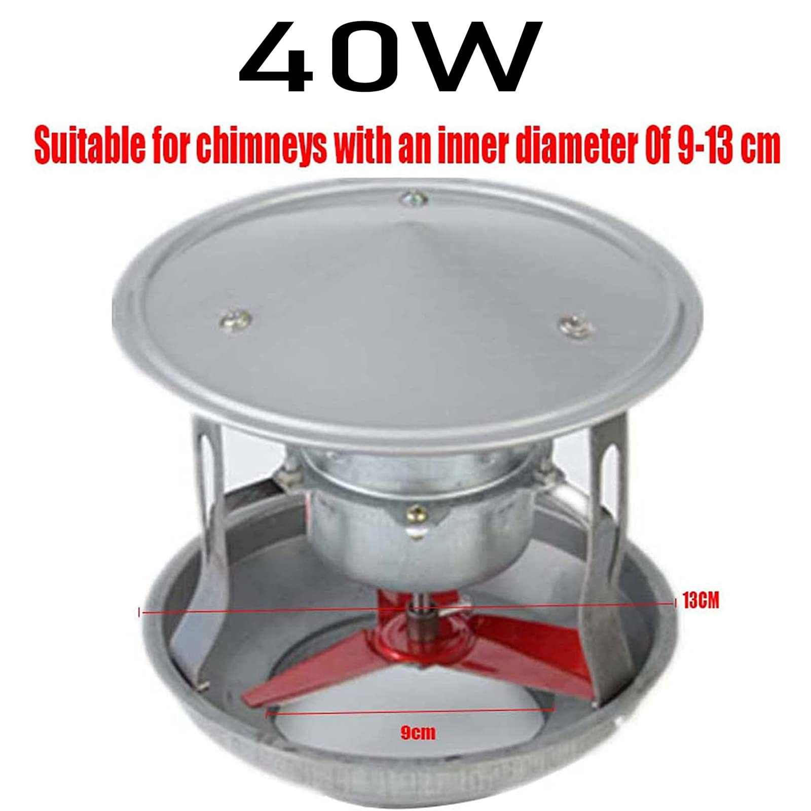 Aspiratore per Camino, Aspiratore per Camino, Aspiratore di Canna Fumaria, Induttore di Tiraggio del Camino Aspiratore per Camino, per Camino/Legna/Bruciatore di Tronchi Tetto,40w