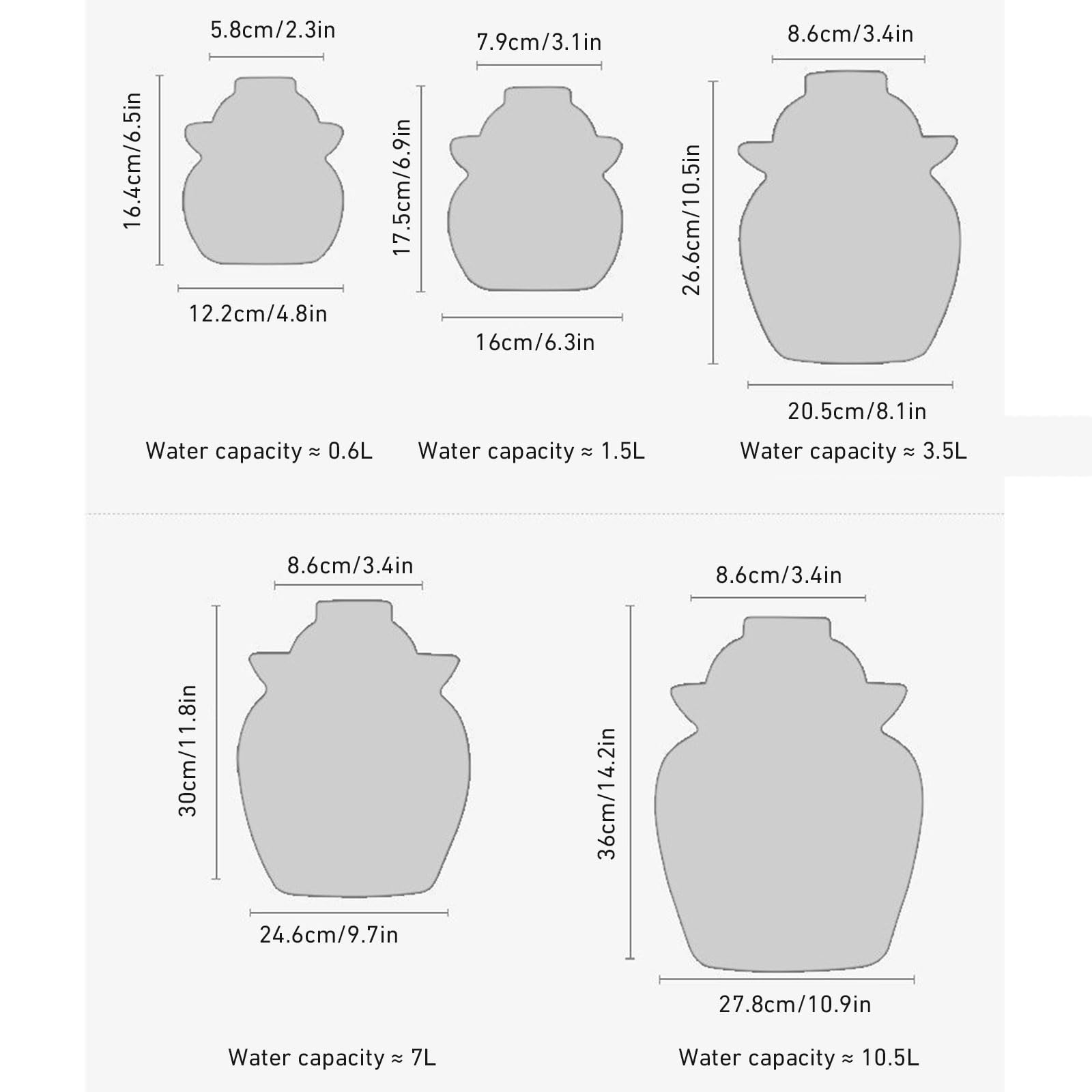 Ceramiczny słoik na pikle, Ceramiczny garnek fermentacyjny z pokrywką z uszczelką wodną, ​​tradycyjny chiński garnek fermentacyjny, kamionkowy garnek do kiszenia(Blue,0.6L)