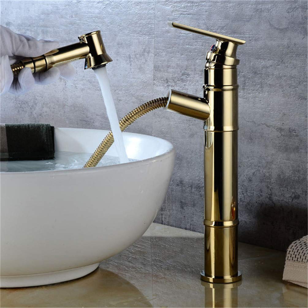 Robinet de lavabo avec douchette à main rétractable pour optimiser le rinçage