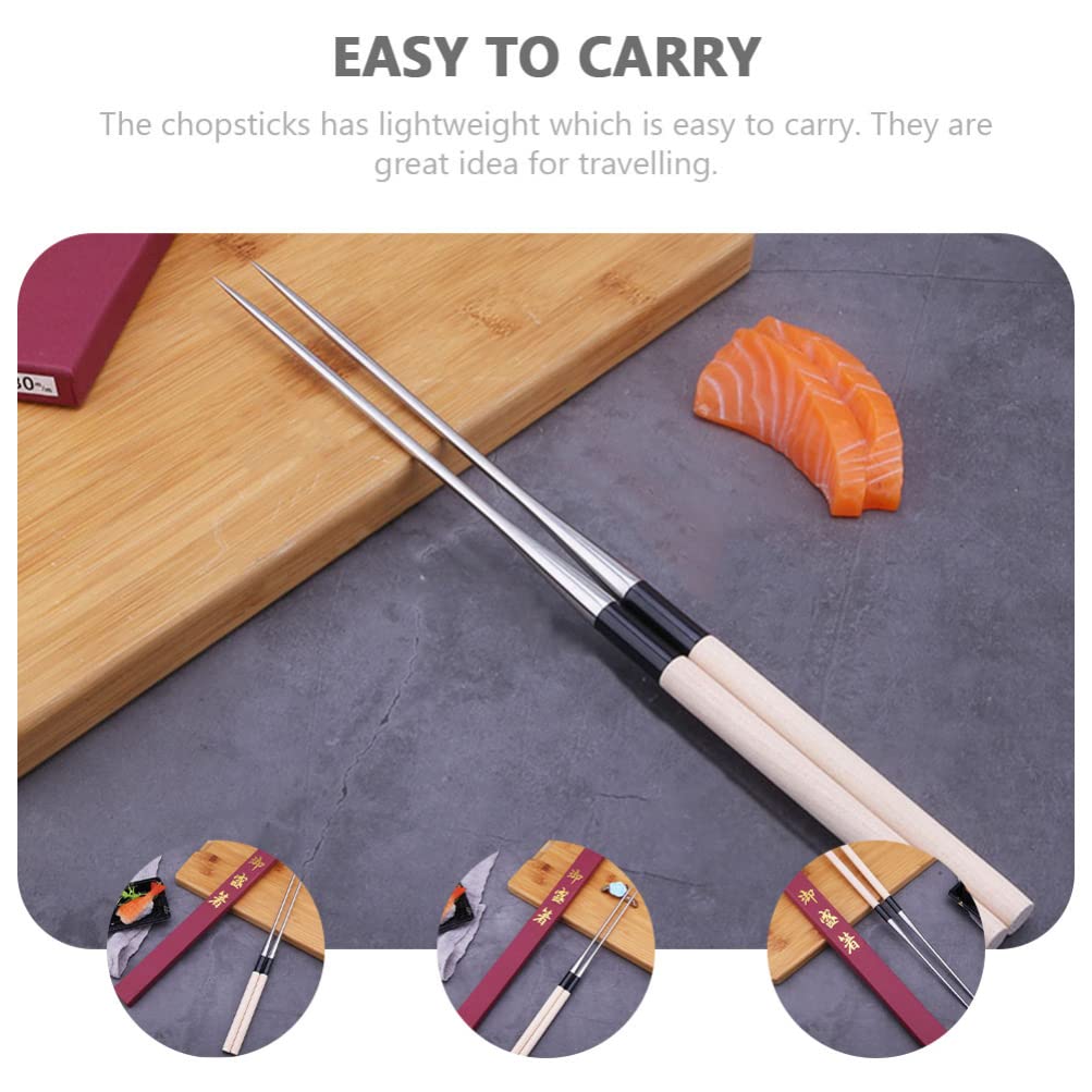 DOITOOL Baguettes Faciles à Nettoyer pour Restaurant Japonerie Japonaises en Acier Inoxydable Argenté ou Usage Maison