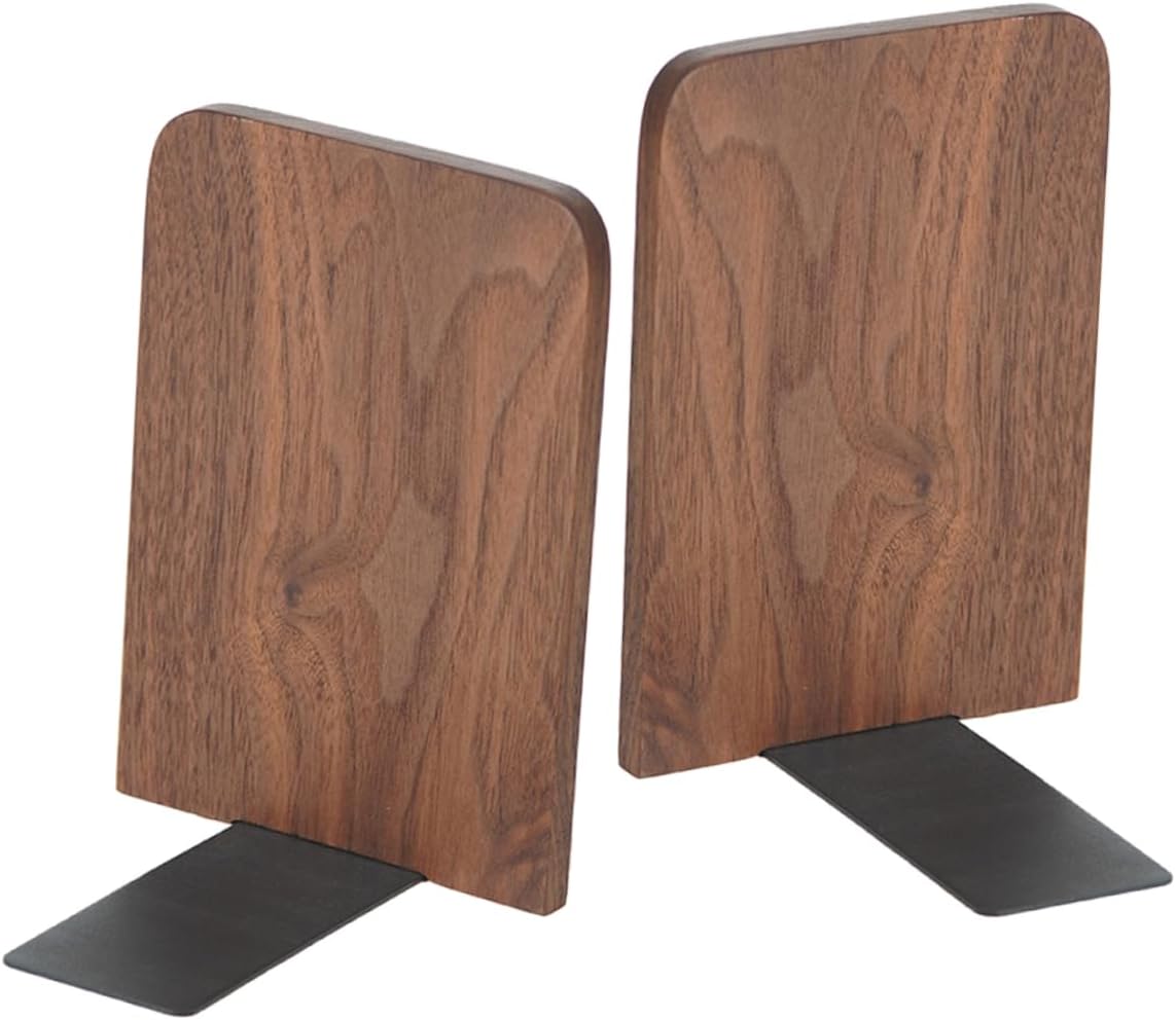 Alipis Sturdy Metal Base Bookstands 2pcs Bookends for Shelf Book Ends Smooth Burr Surface for Reading Alipis Sturdy Metal Base Bookstands 2pcs Bookends for Shelf Book Ends Smooth Burr Surface for Reading