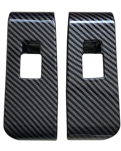 Miniatura 5 de ruihe 4 piezas de fibra de carbono de color de ventana de puerta de automóvil panel de control ajuste para Toyota Highlander 2020 2021 2022 2023