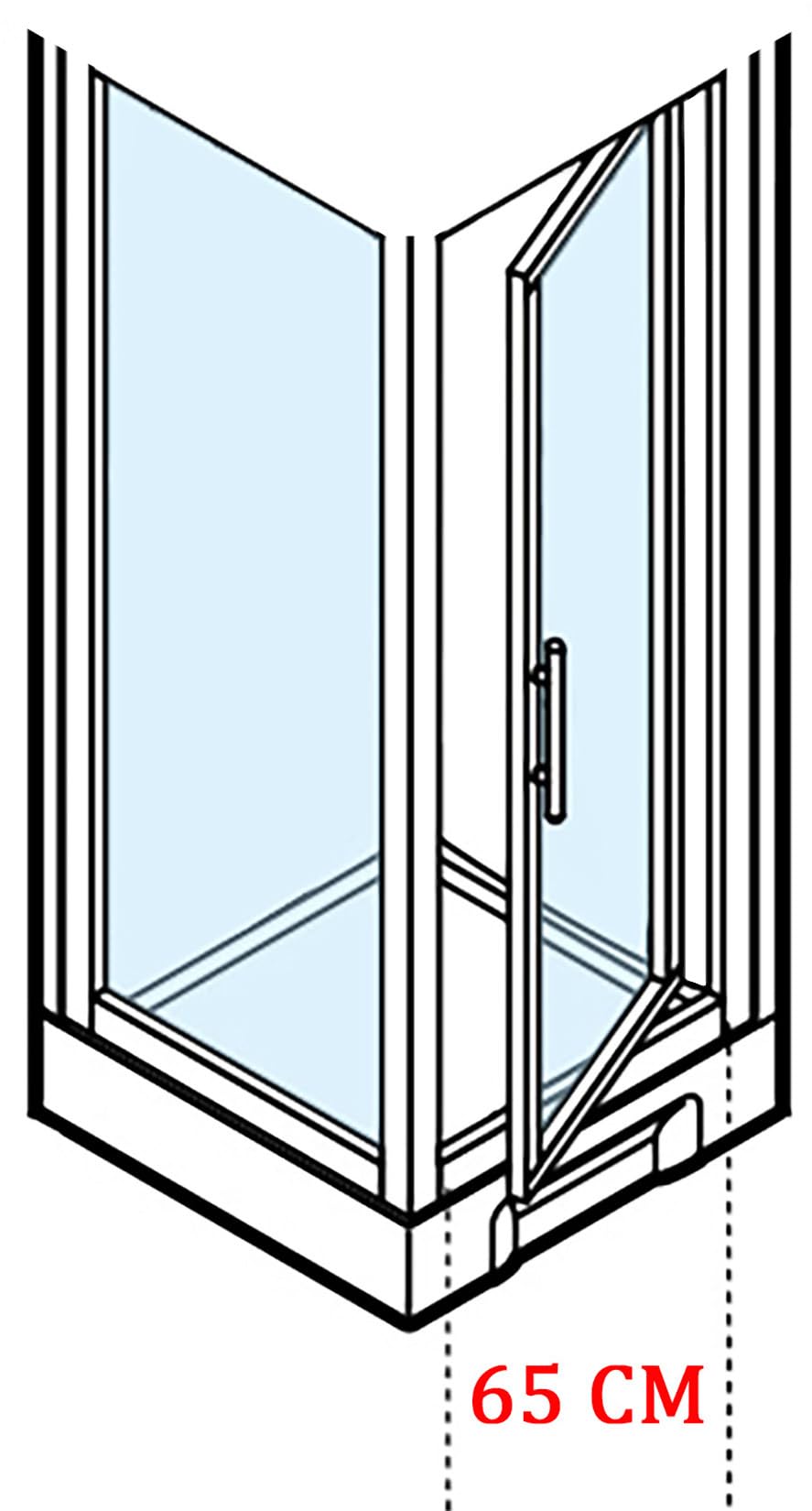 Novellini New Holiday GF90 - Bañera de hidromasaje multifunción (90 x 90 cm, apertura 1 puerta batiente, esquina derecha, grifo termostático, cristal transparente, perfil plateado, altura 206 cm)
