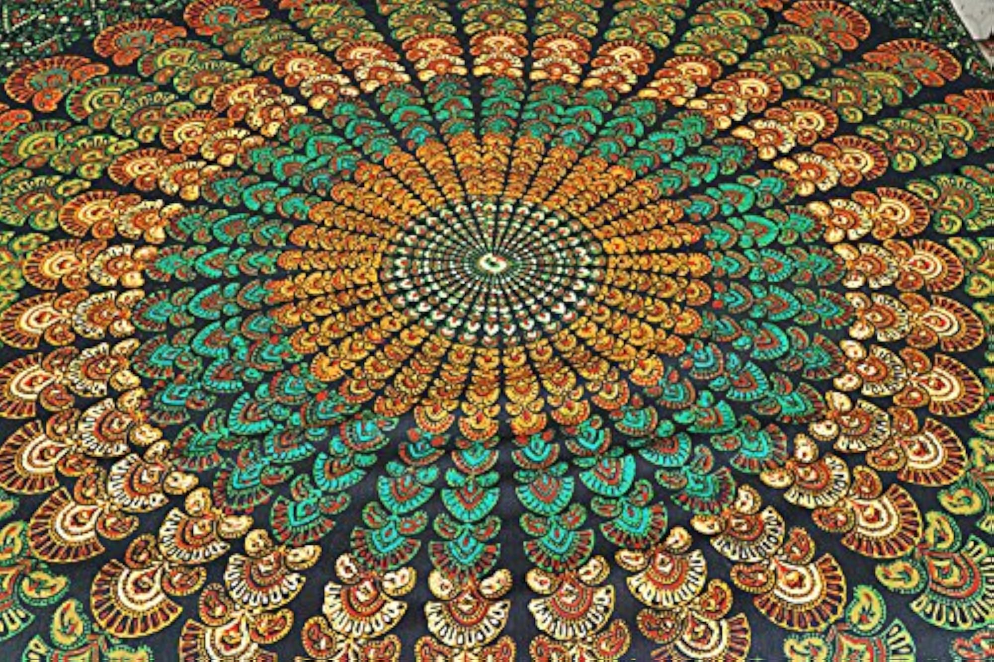 Bedspread from Pilkhuwa with Printed Giant Mandala