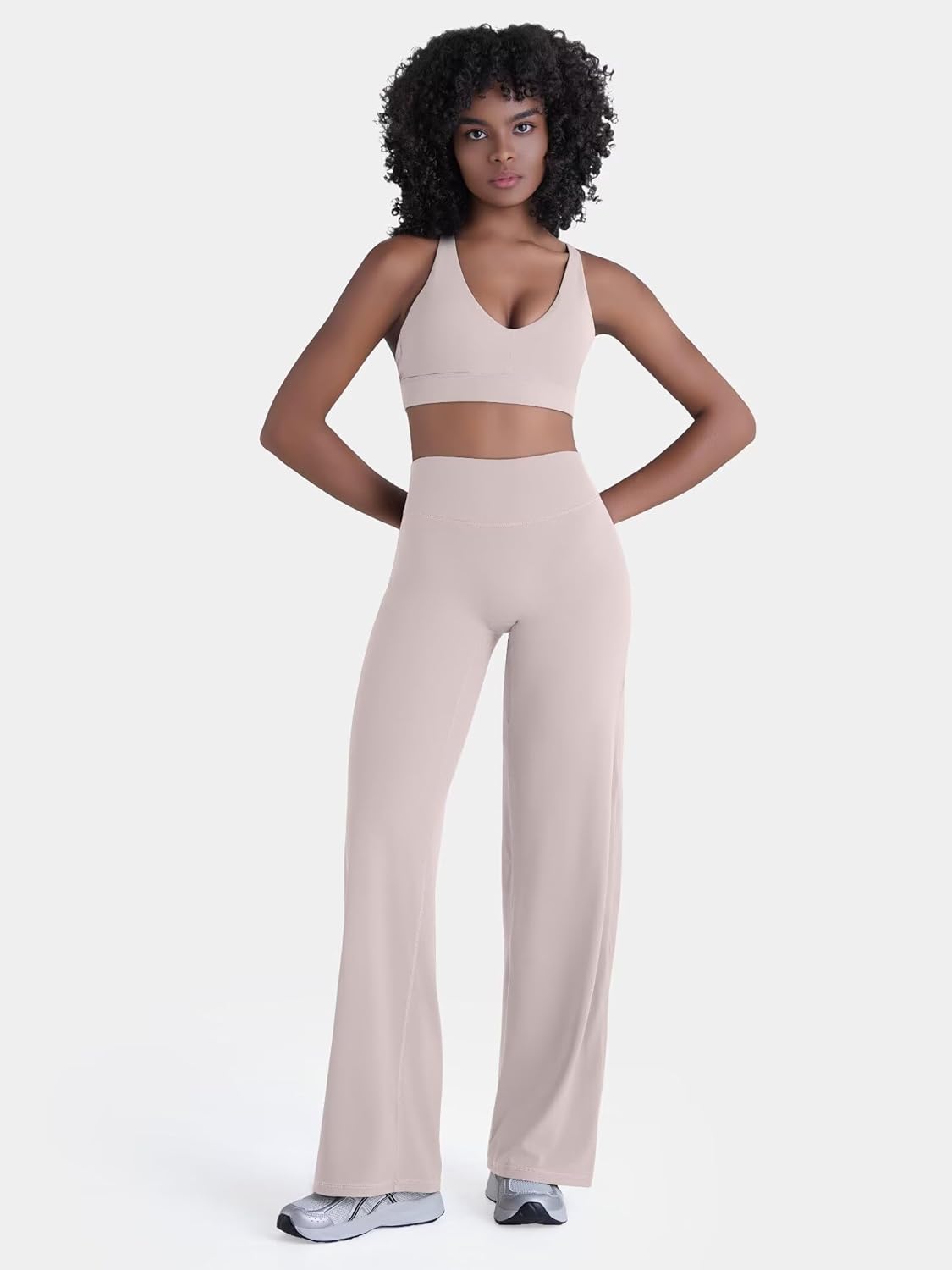 Sunzel Women's Butt Lifting Wide Leg Yoga Pants High Waist Tummy Control No Front Seam Straight Leg Workout Gym Bottoms - Image 6