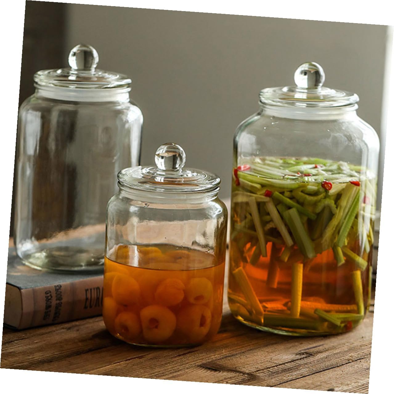 Glass Sealing Jar and Grain Storage Canister 2l with Airtight Lid, Glass Food Storage Container for Kitchen Pantry, 2pcs Set for Tea, Coffee, and Dry Goods
