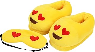 Qualtos Women's Yellow Slipper With Eye Mask - 5-7 Uk Men/ 6-8 Uk Women Price In India