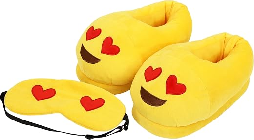 Qualtos Women's Yellow Slipper With Eye Mask - 5-7 Uk Men/ 6-8 Uk Women