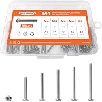 M3 x 30mm 35mm 40mm 45mm 50mm Bouton tête de socket bouchon vis Bolts, 304 Acier inoxydable, Machine entièrement filetée, Métrique Allen Hex Drive, Finition lumineuse, Kit d'assortiment 100PCS