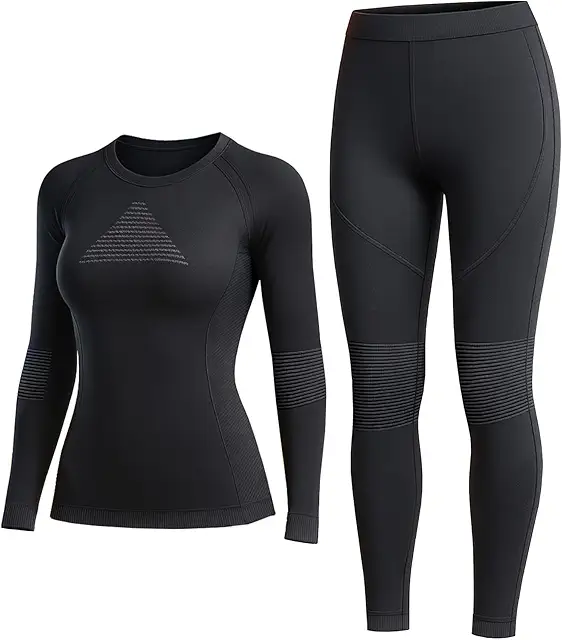 Women's Thermal Underwear with Collar - Extra Warm Winter Baselayer