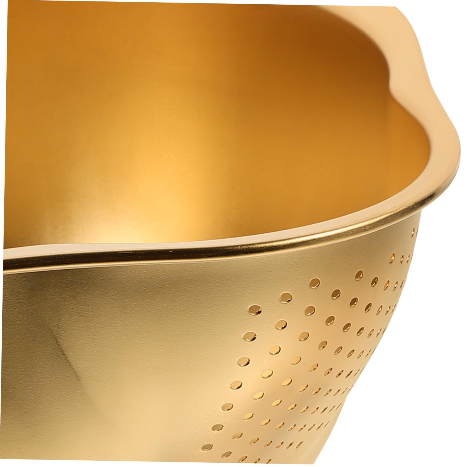 TOYANDONA Colador Multi-funcional y Elegante de Acero Inoxidable Dorado para Lavar Arroz Práctico Recipiente para Escurrir para Cocina Diaria