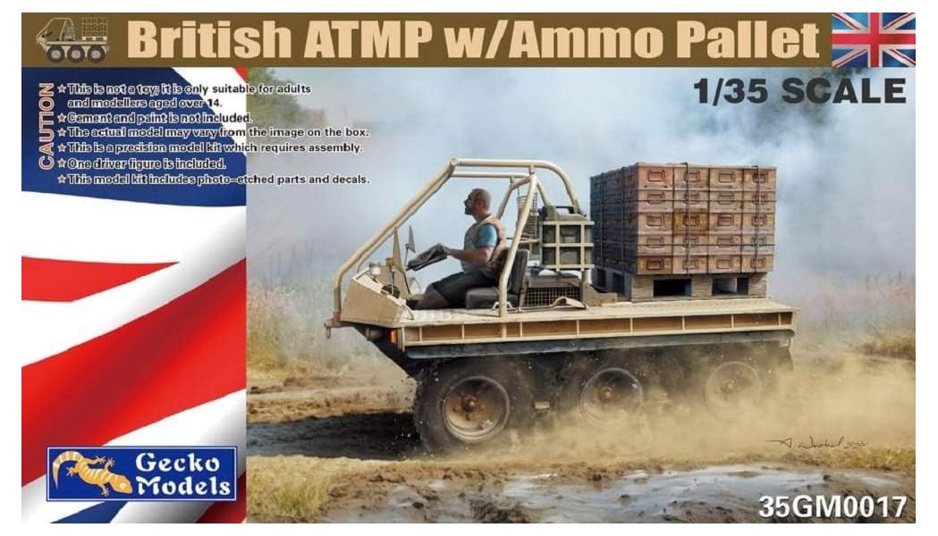 Gecko Models 35GM0017 British ATMP wAmmo Pallet Military Model Kit 1:35 Scale