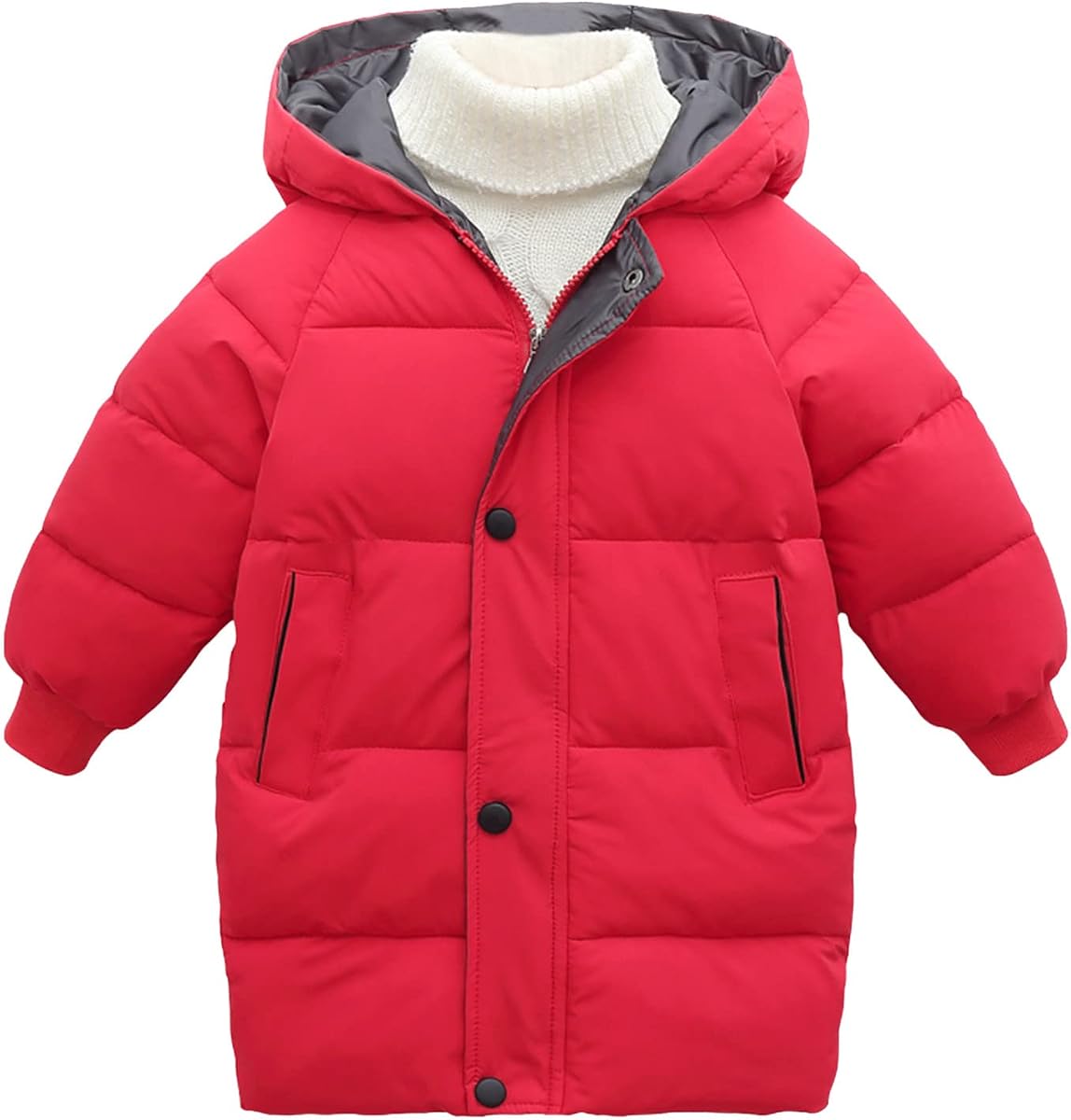 Girls Boys and Toddlers Lightweight Water Long Down Coat Hooded Warm Puffer Jacket Outerwears