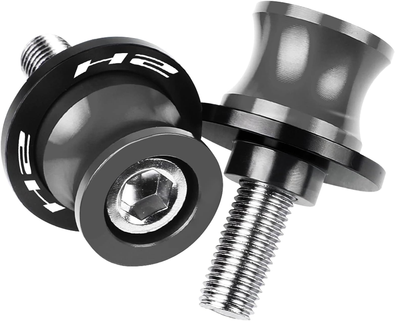 For Kawasaki H2 2015 2016 Motorcycle Accessories Swingarm Spools Stand Screws Slider 10MM With Logo"H2" Anti-Fall Frame Sliders (Color : Chrome)