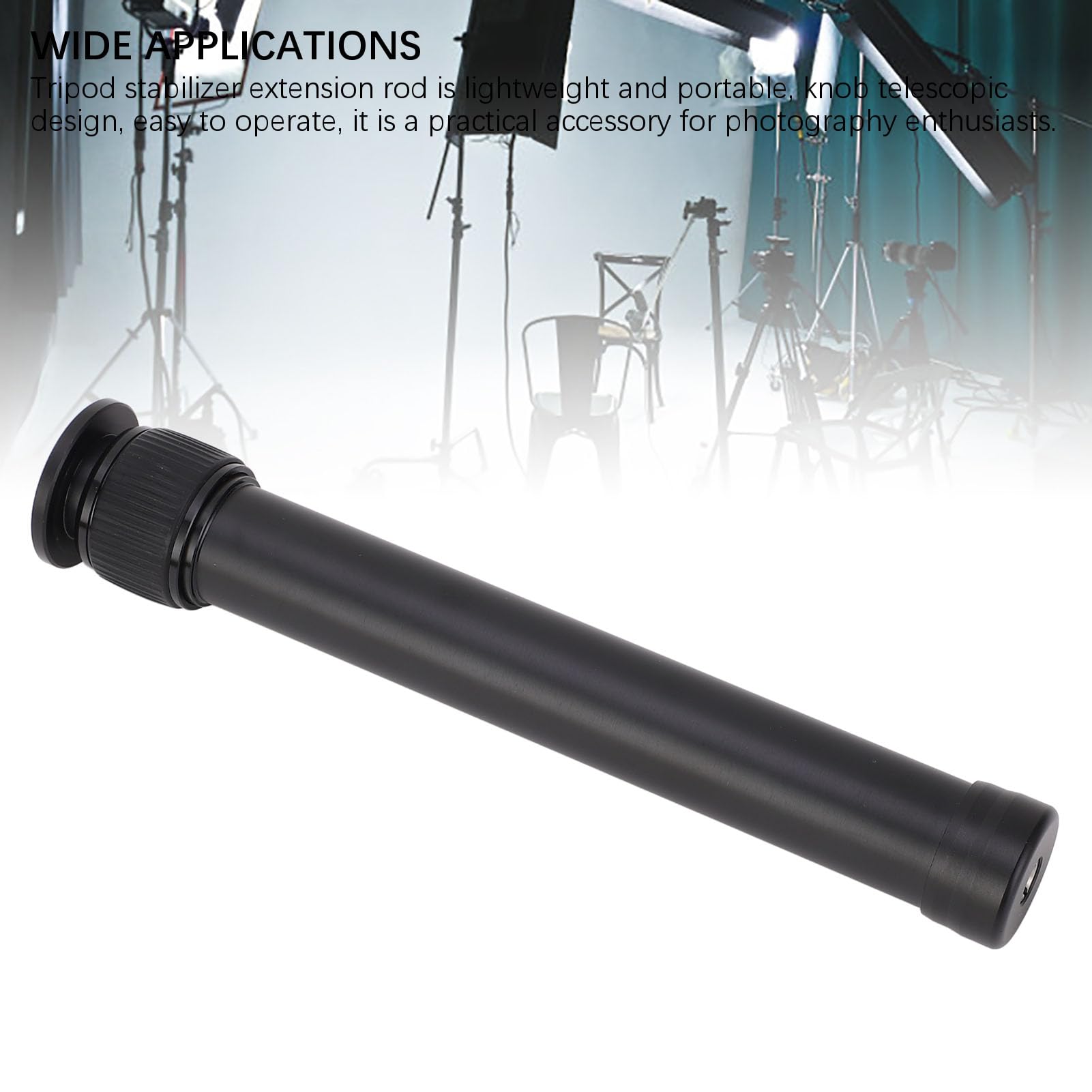 Asta Di Prolunga Per Treppiede In Lega Di Alluminio – Monopiede Regolabile 5 Sezioni (33,5-108 Cm) Con Attacco 1/4" E 3/8", Capacità 5kg, Nero