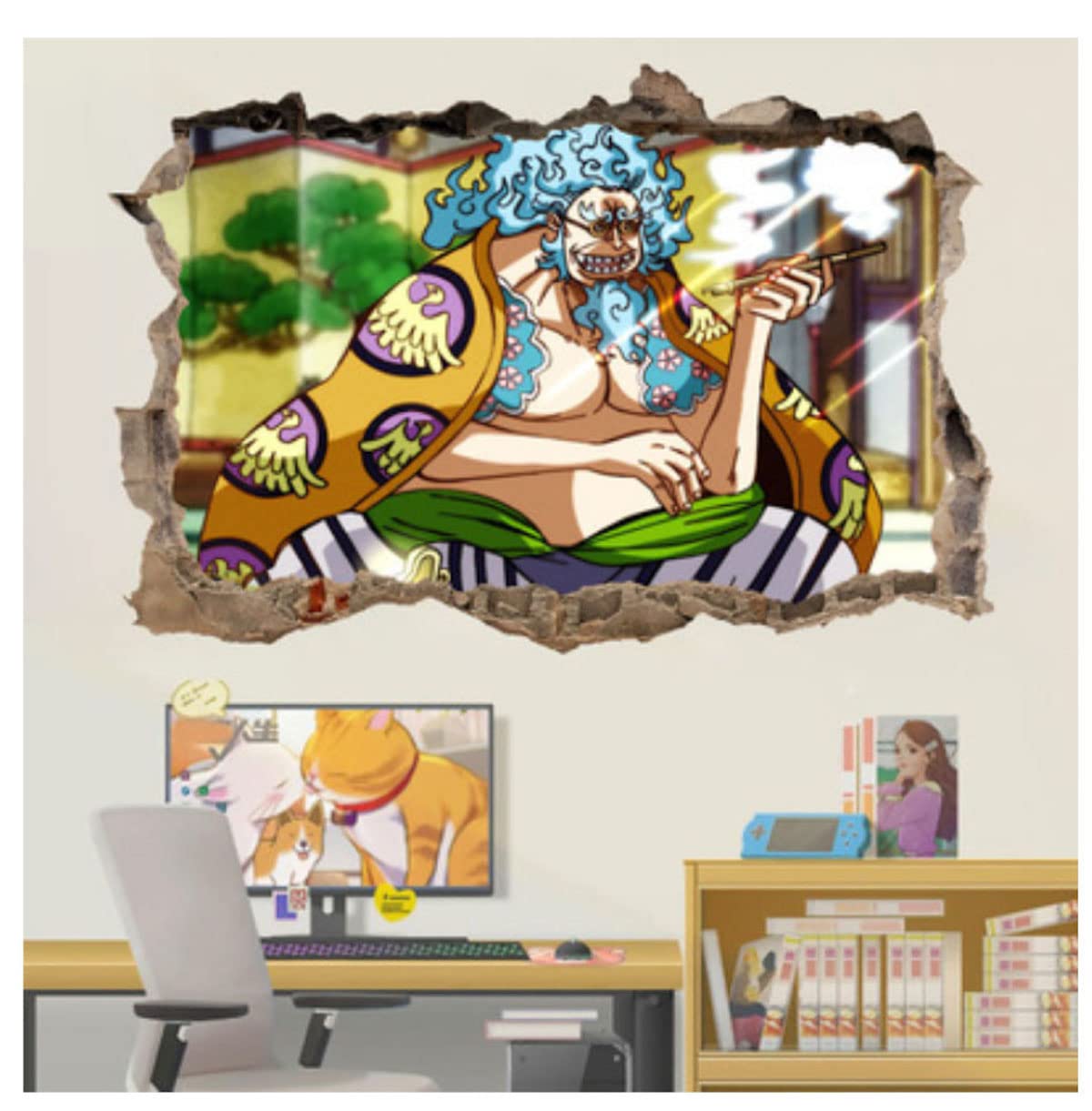 Bigmom Anime Wall Sticker One Piece Self-Adhesive Removable Wall Stickers for Children's Room