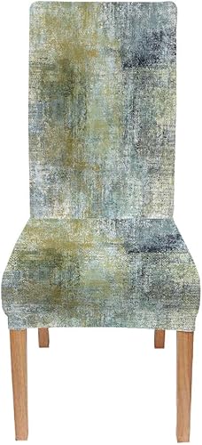 Miniatura 83 de TOMWISH Fundas para Sillas De Comedor 6, Fundas para sillas de comedor, pintura de arte abstracto, funda extraíble elástica de elastano para silla