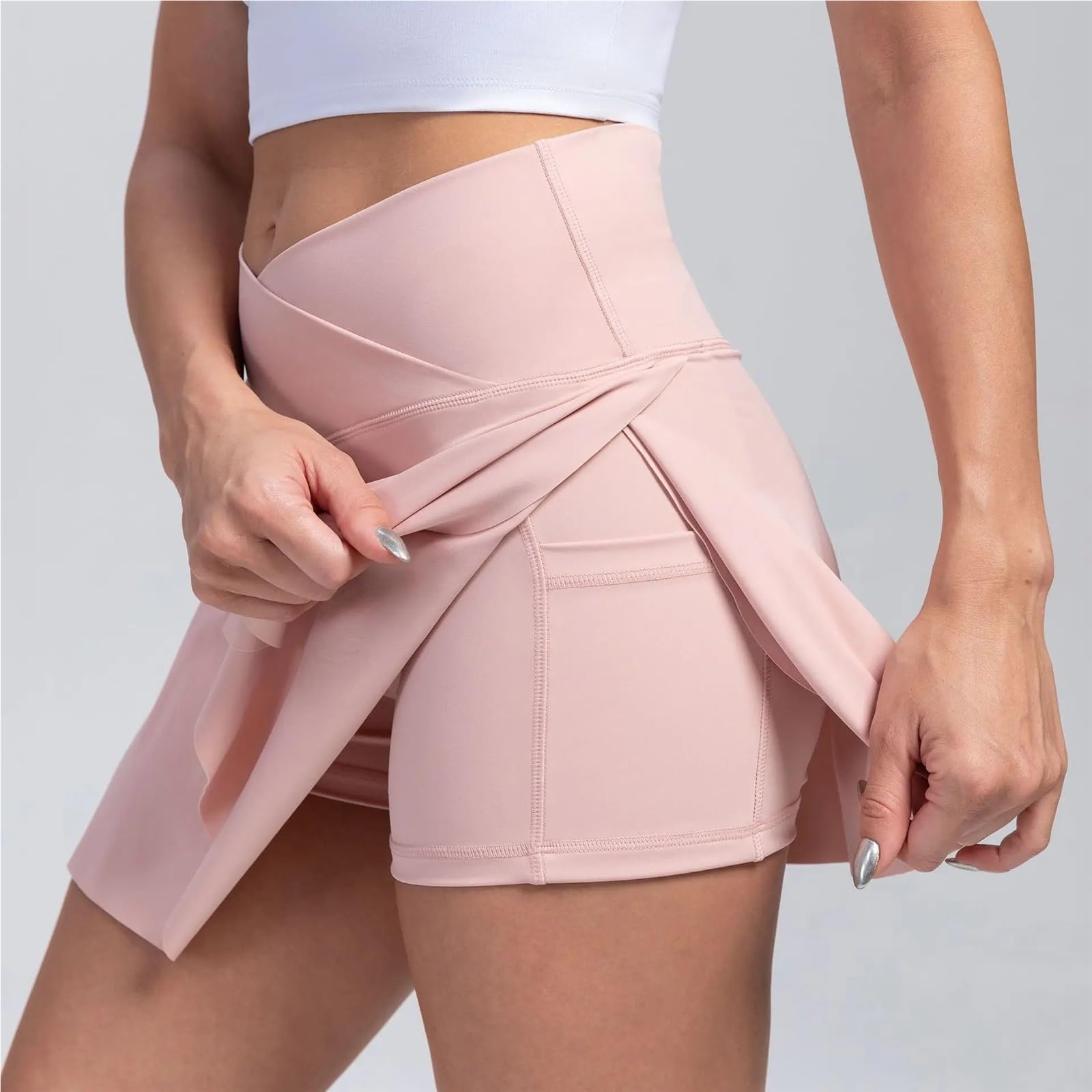 Plissierter Tennisrock mit Taschen Outdoor-Sportröcke for Damen Sportröcke hoher Taille Für Tennis Golf Laufen