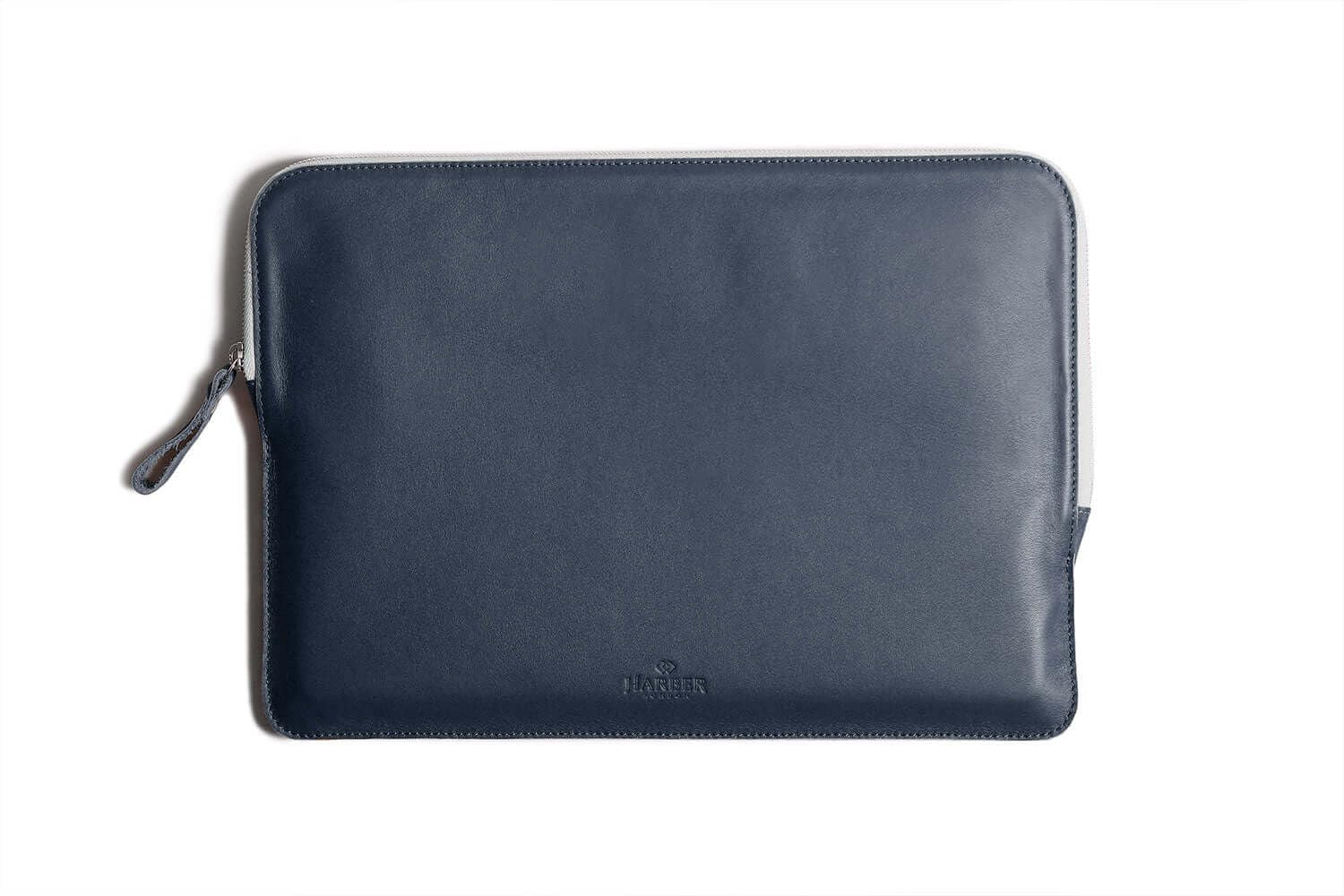 Harber London - Funda fina de piel para portátil S7 | Compatible con MacBook PRO 15" (2012/2015) | Azul marino | Hecho a mano con materiales certificados duraderos y ecológicos