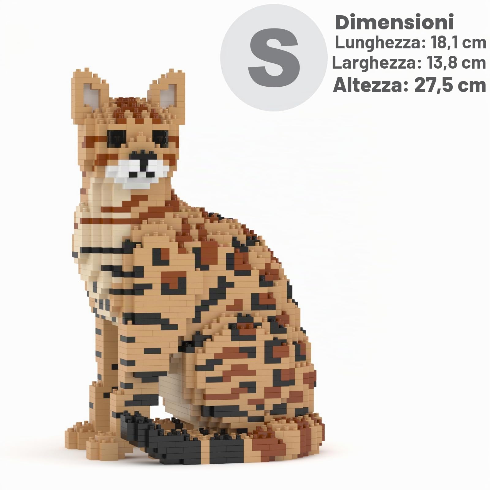 JEKCA Bengal Cat 01S-M01 - Blocchi di costruzione in plastica per gatti, dai 14 anni in su