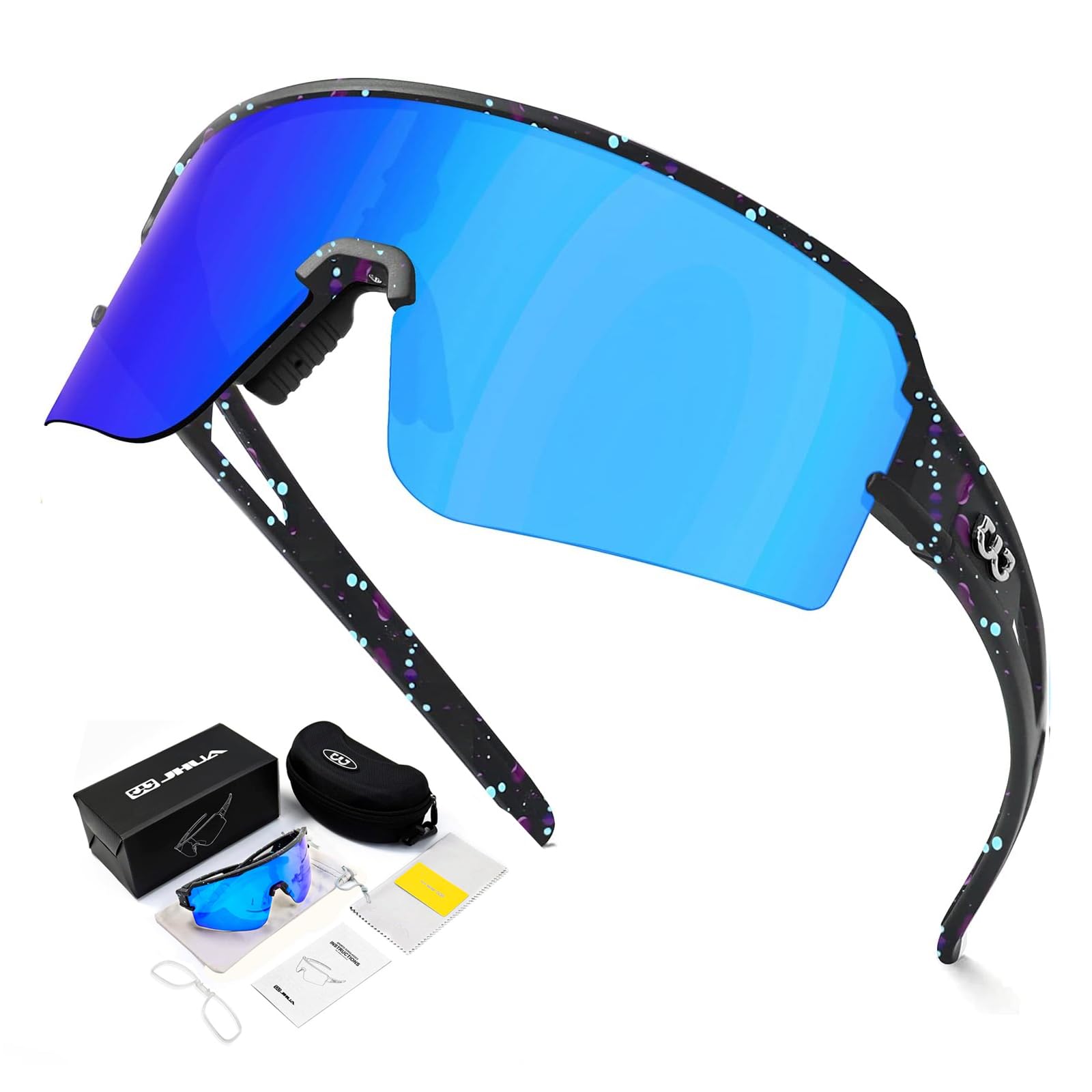 FMY Polarised Cycling Glasses, UV400 Sports Sunglasses for Men Women, Ideal for Running Fishing Baseball Outdoor Sports โ image 1
