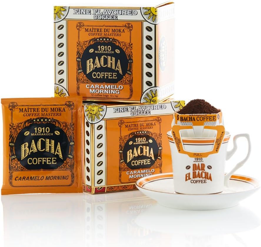Caramelo Morning Fine Flavoured, Medium Roast, 100% Arabica Specialty Coffee, 12 Coffee Drip Bags, Gift Box