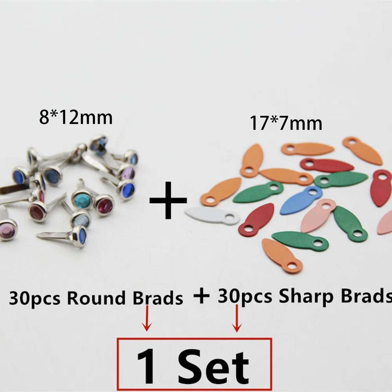 Colaxi 100Pcs Picture Frame Turn Buttons 100Pcs Mini Brads Frame Back Plate Buttons Gift Paper Fasteners Metal Brads for Artwork DIY