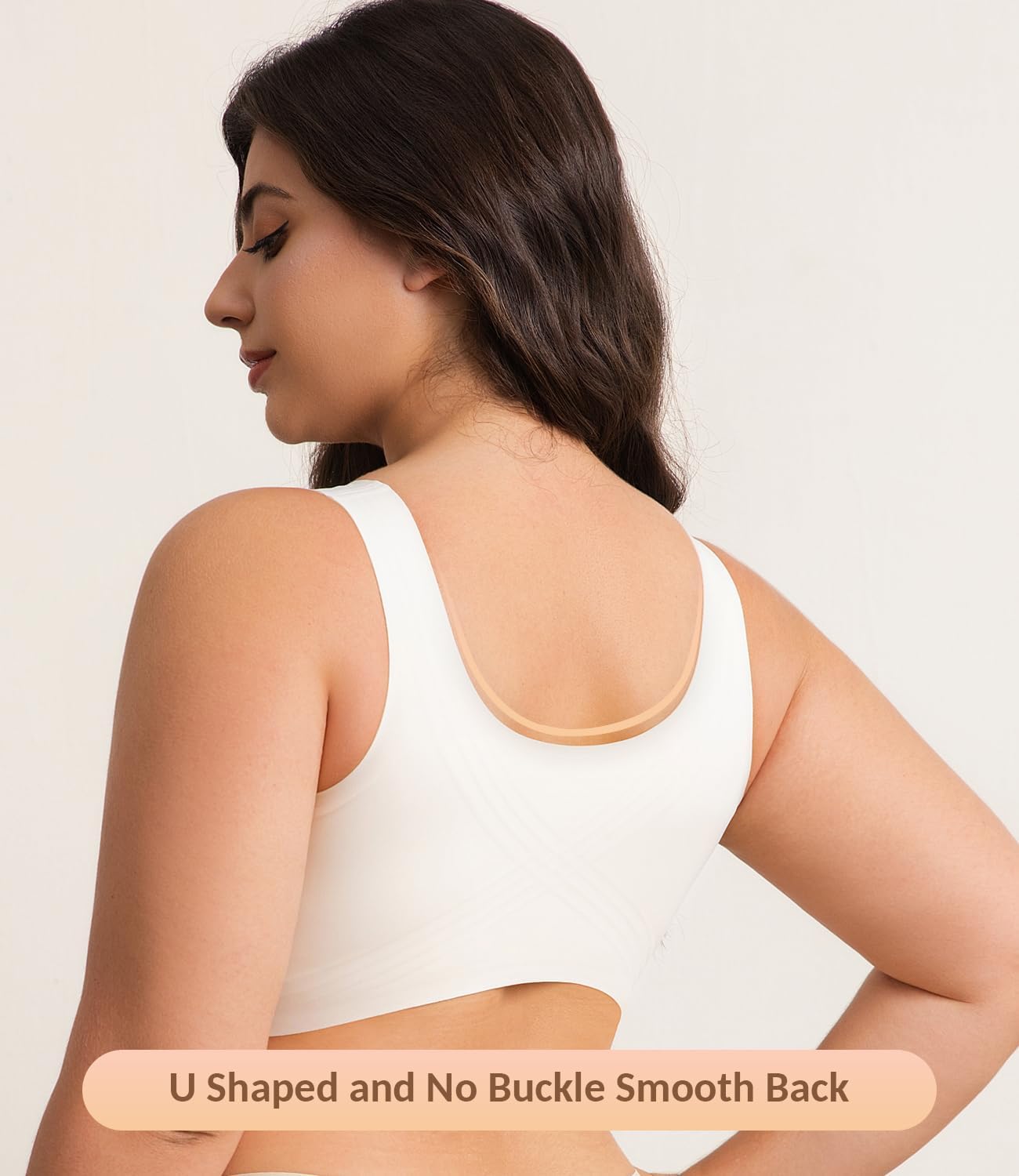 Bras for Women, Wireless Bra No Underwire, Everyday Tshirt Bras Seamless, Full Coverage Bralette with Support and Lift - Image 4