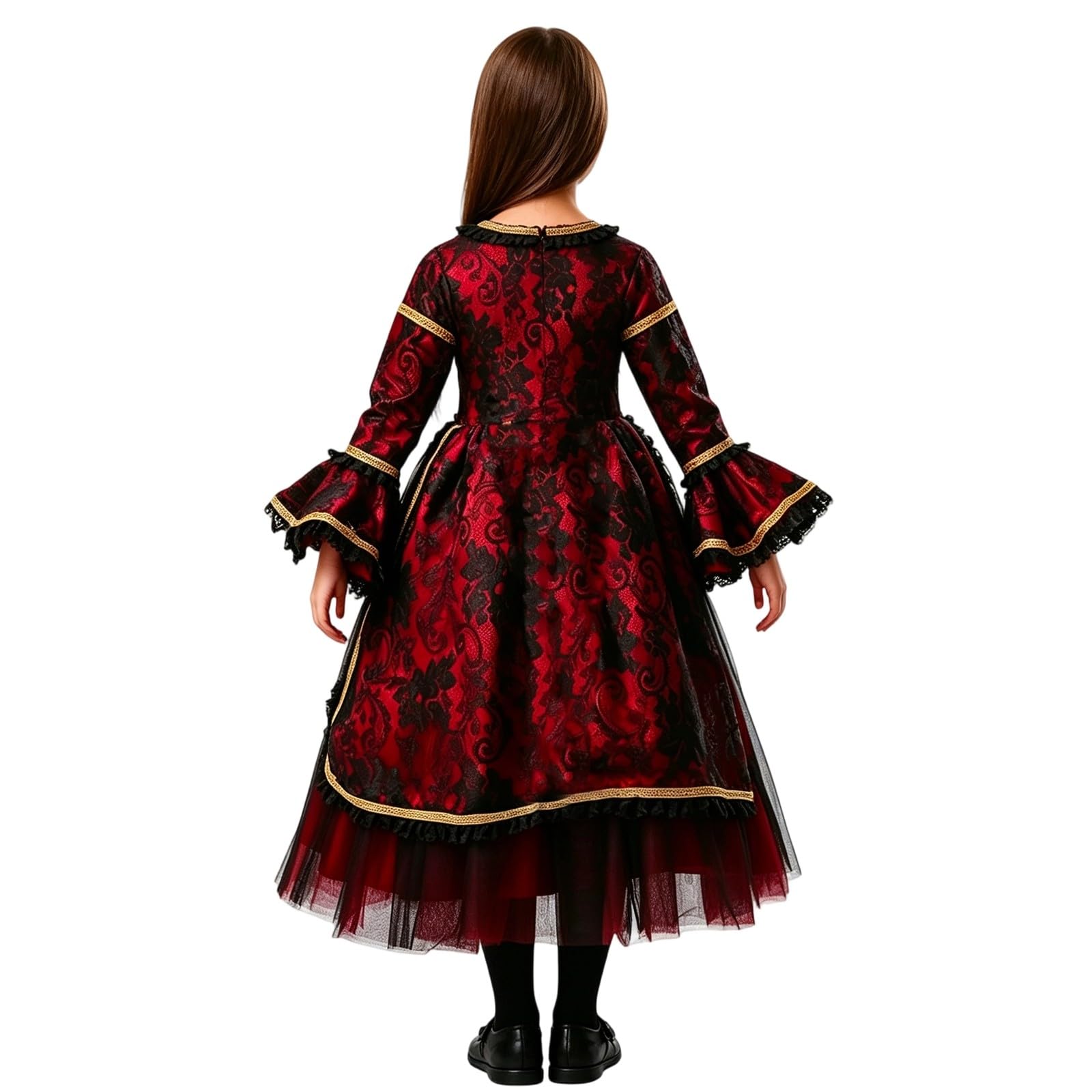 Costume gotico da vampiro per bambini, set da 2 pezzi, per Halloween e