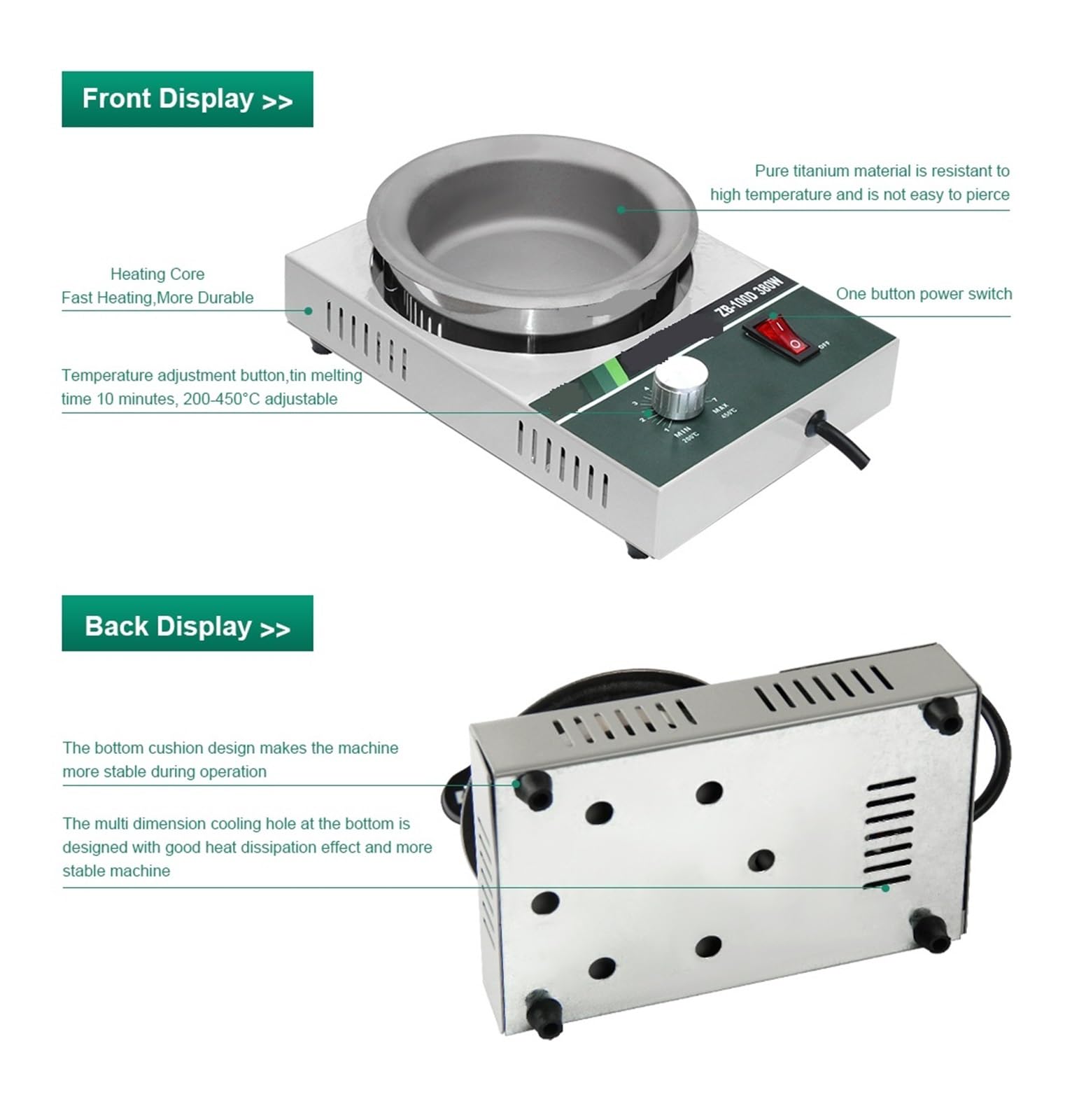 Vaschetta Per Saldatura 220V 100mm Con Termostato Elettronico - 300W, Per Dissaldatura Professionale - Foto 8