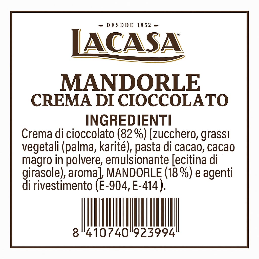 LACASA Almendra con chocolate Negro 1 kg