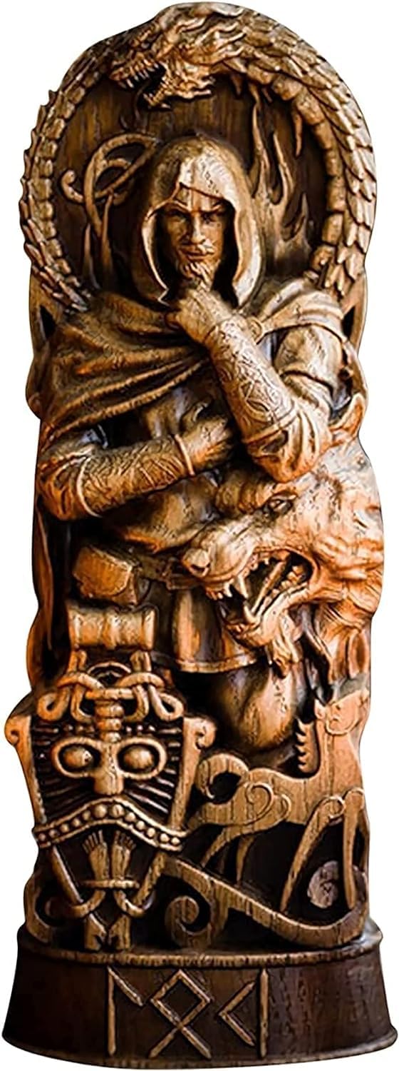 TAECOOOL Norse God Resin Statue Scandinavian Pantheons, Norse Gods Figurine Craft Viking Mythology, Home Wine Cabinet Shelt Bookcase Sculpture Orament (Loki)