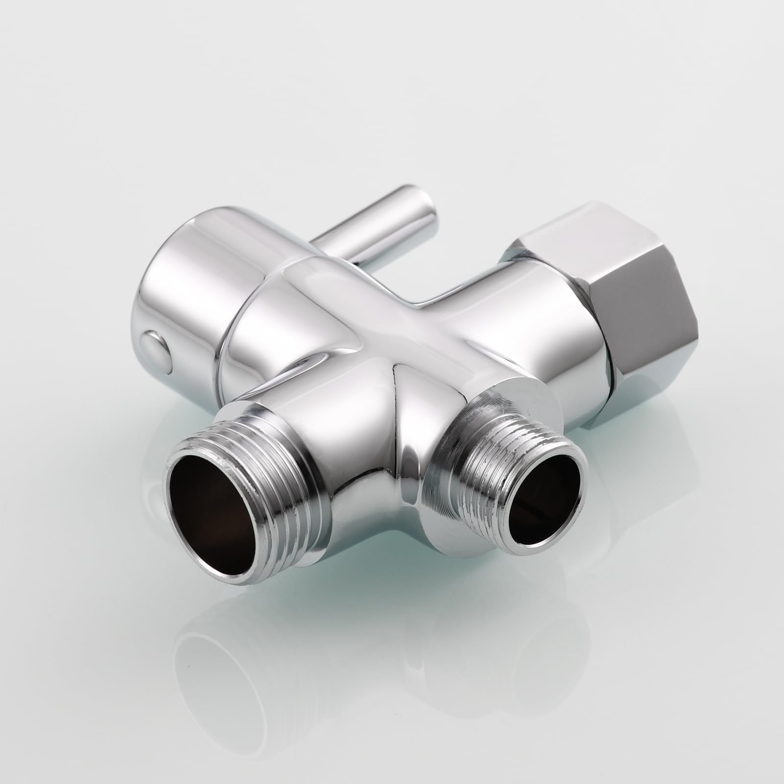 Tecmolog Robinet WC 3 Voies en Laiton Valve Inverseur de Douche 3/8" pour Toilette, Chromé, DSF007F