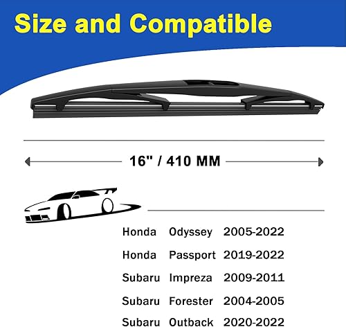 Miniatura 8 de SIMPWIBLD Escobilla de repuesto para limpiaparabrisas trasero Mini Cooper 2006-2018, repuesto de equipo original de 10 pulgadas (juego de 2)