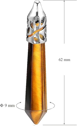 Miniatura 4 de BEADNOVA - Collar con dije de cristal de piedra preciosa curativa para mujer u hombre péndulo adivino y de curación mediante energía con cadena de