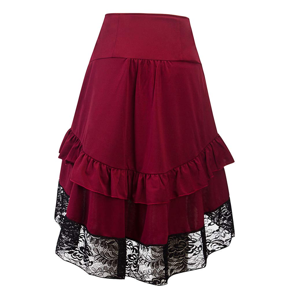 2026 Jupe rétro Coutures Dentelle Sac Hanche Automne Hiver Bouton Femme élégante
