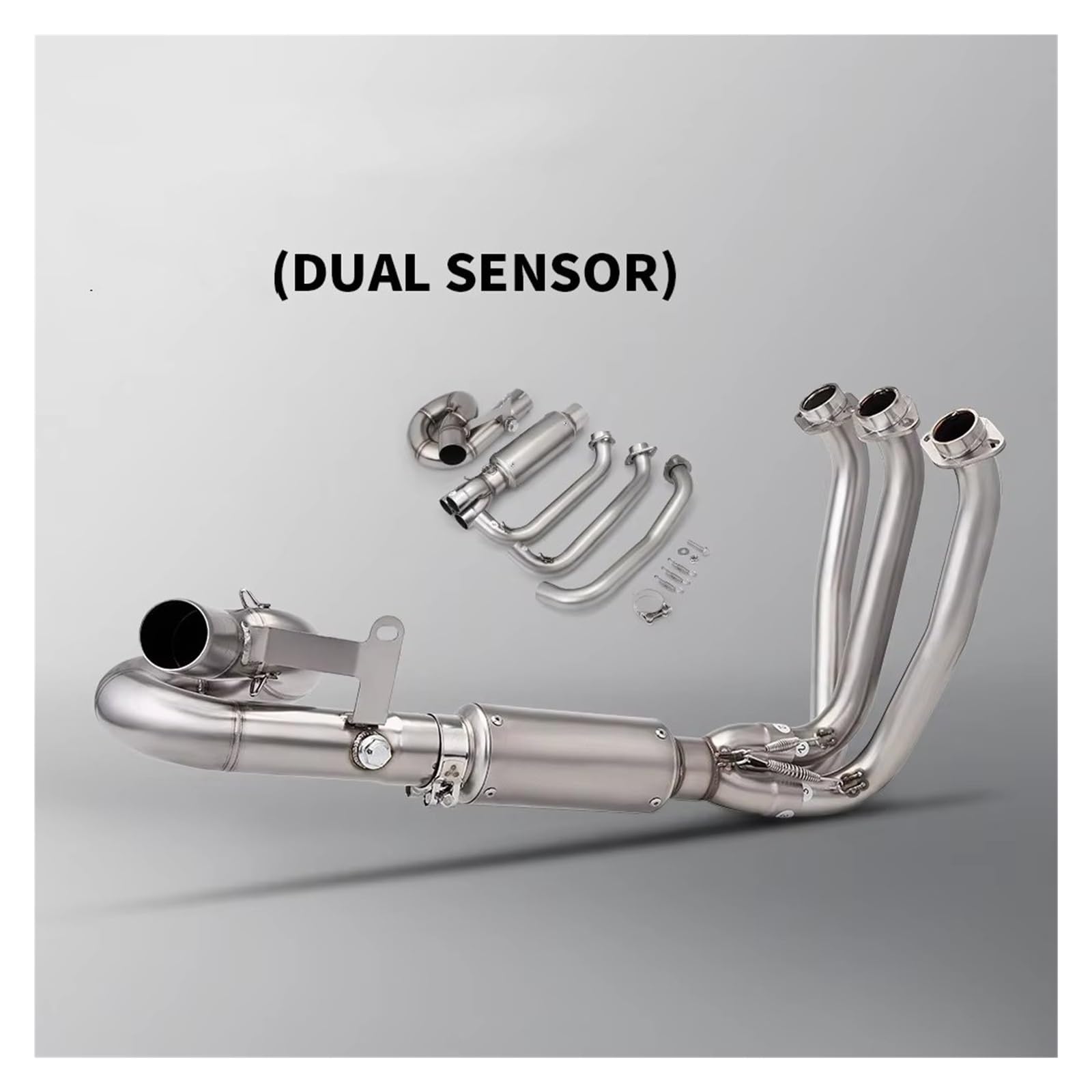 Motorradauspuffschalldämpfer aus Edelstahl Für 675SR NK675 675 SR CF675SR Für CFMOTO Motorrad Auspuff Escape DUAL SENSOREN Vorne Link Rohr Verbindung 51mm