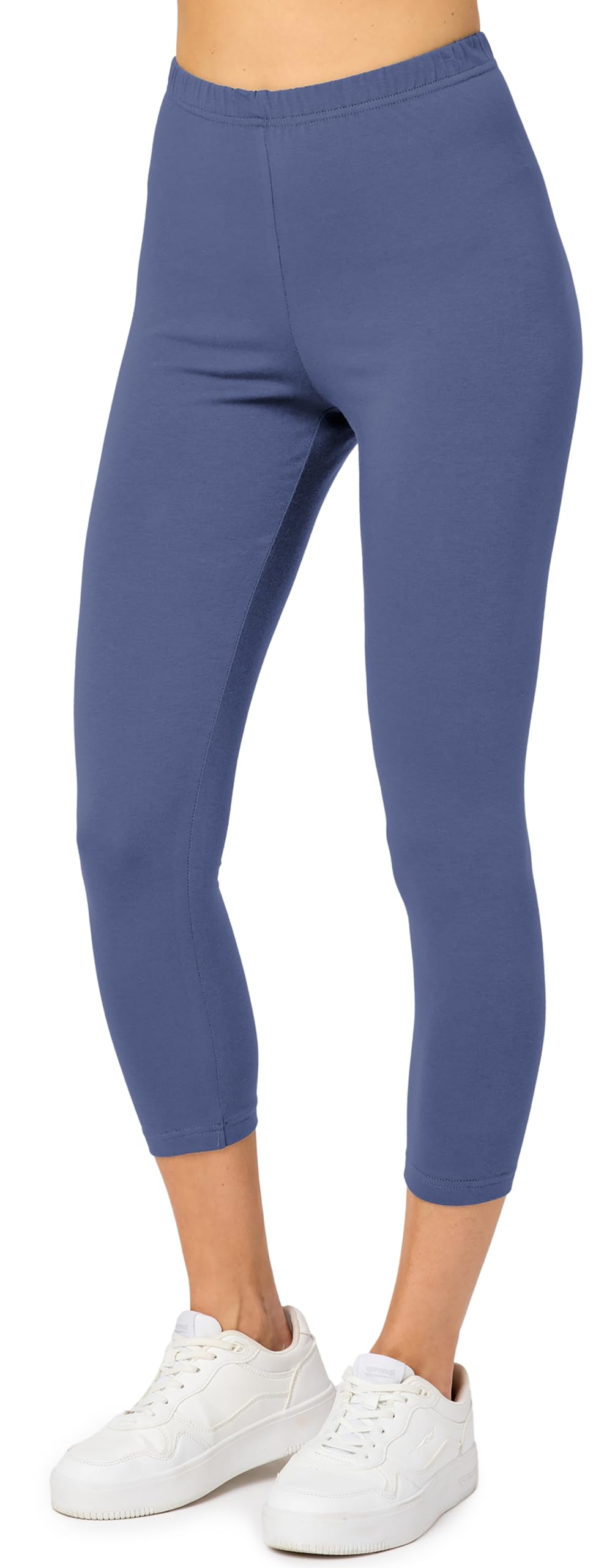 Merry Style Leggings Donna 3/4 Pantaloni Capri Morbidi e Confortevoli Leggins Donna in Cotone Traspirante Elastici e Delicati sulla Pelle Sensibile MS10-199