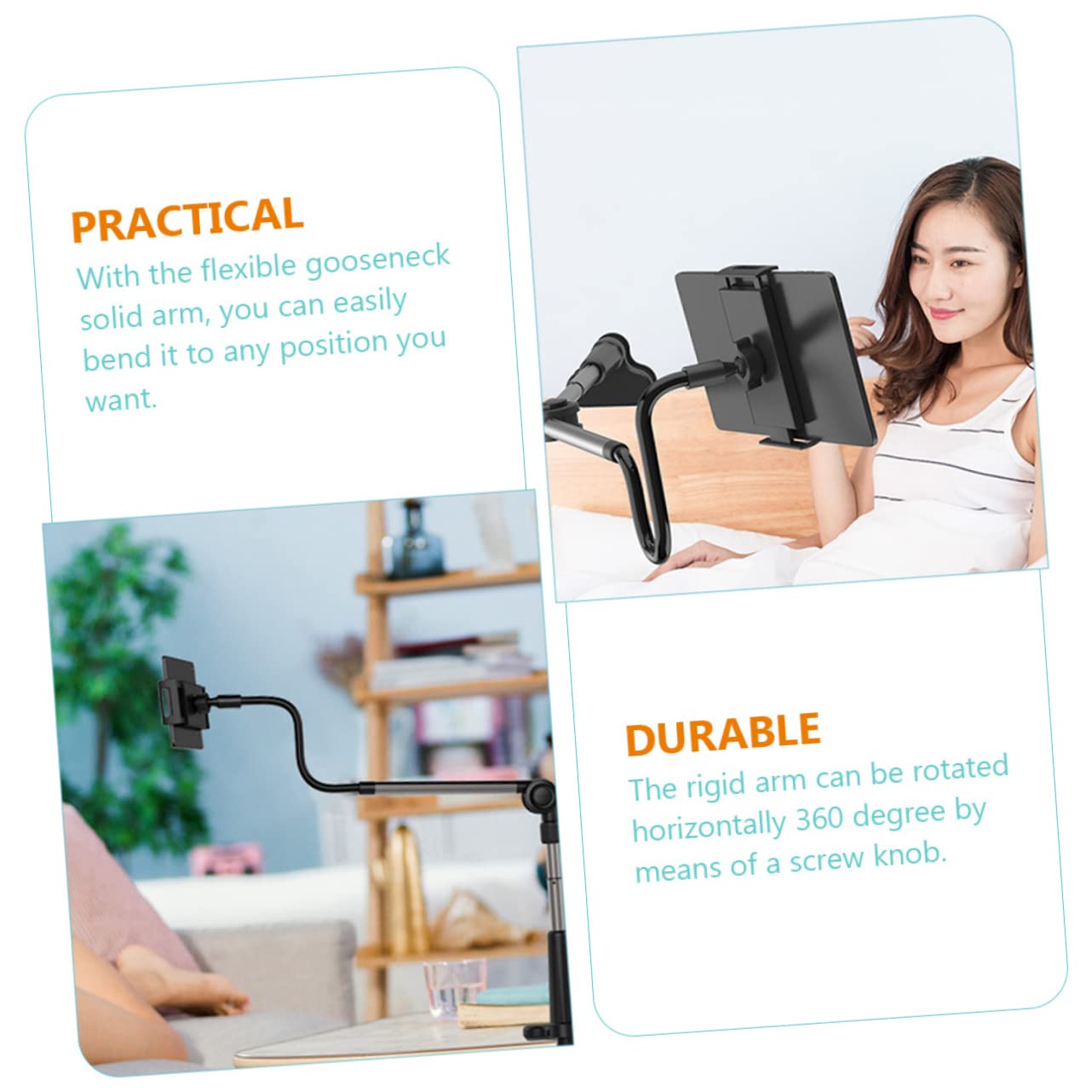 SEWACC Soporte para Móvil con Brazo Flexible y Desmontable para Streaming y Fotografía Cama