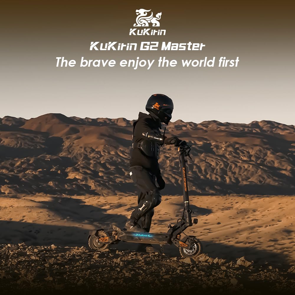 Kukirin G2 Master, monopattino elettrico pieghevole con batteria da 20,8 Ah, doppio motore, autonomia di 70 km, pneumatici da 10", carico massimo di 120 kg, manubrio regolabile in altezza