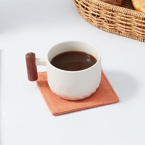 Miniatura 6 de Camruntius - Juego de 6 posavasos absorbentes para bebidas, cuadrados de 4 pulgadas, 100 % tela de algodón, posavasos para mesa de café, escritorio