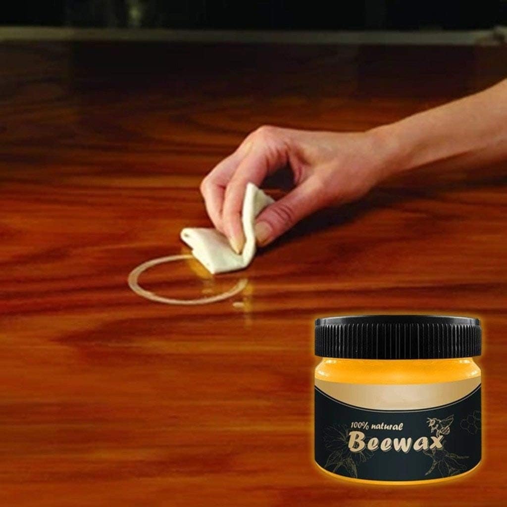 Cera de abeja para condimentos de madera, limpiador de muebles de madera tradicional natural para puertas de madera, mesas, sillas y suelos, protege y mejora el brillo, pulidor de cera de abeja para
